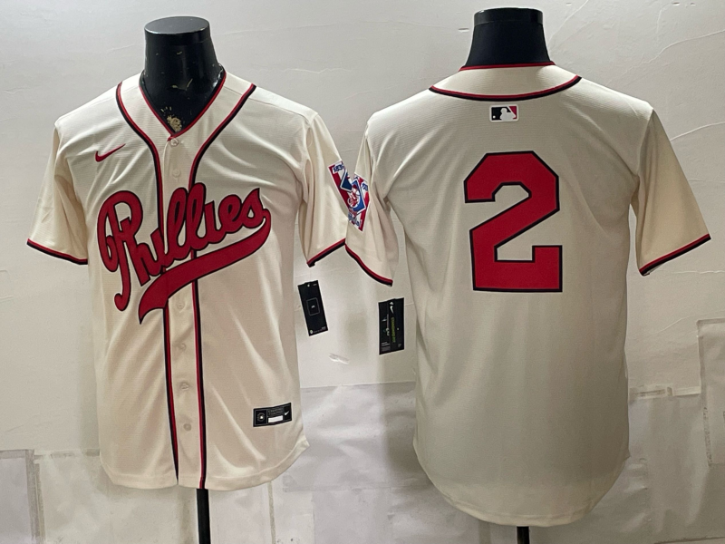 Men 2026 Philadelphia Phillies #2 cream Game Nike MLB Jersey 082600